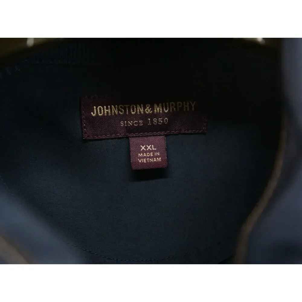 Johnston & Murphy Jacket Mens 2XL Gray Full Zip Pockets Lightweight Casual